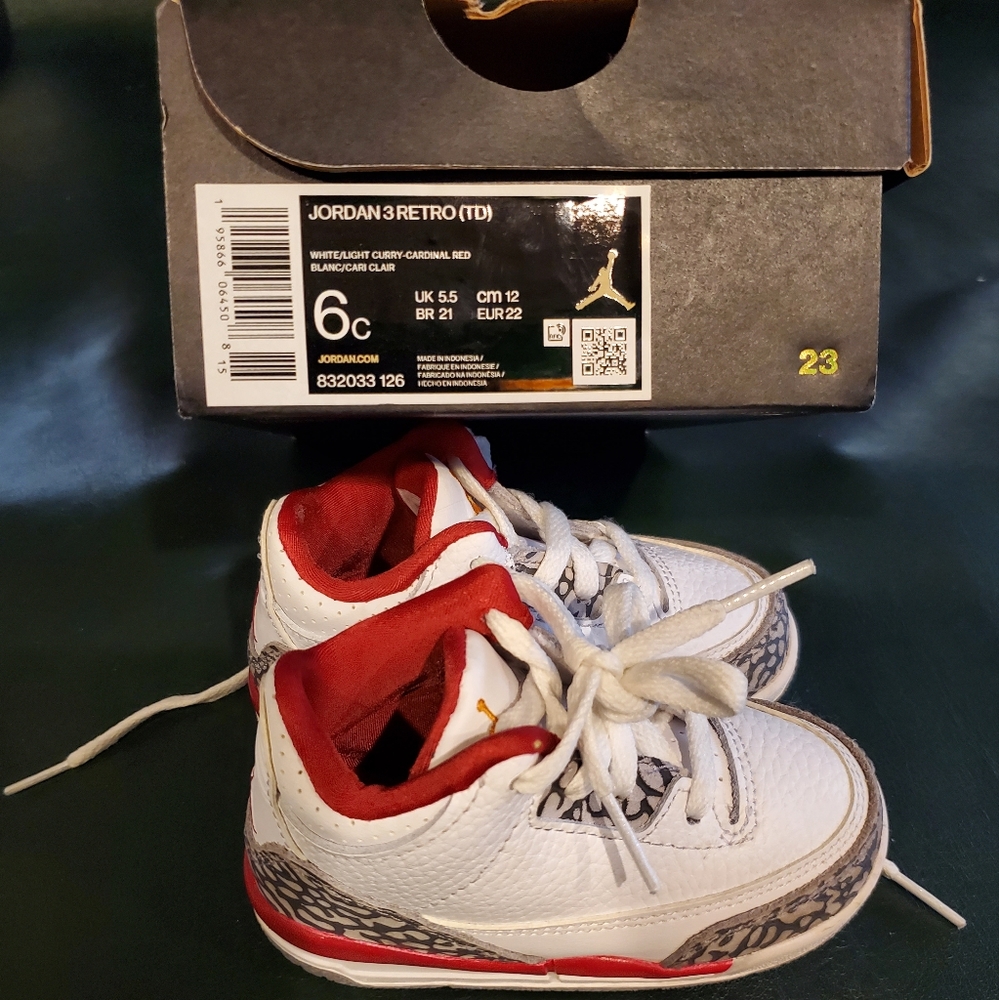 Jordan 3 retro, 6c toddler